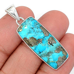 Бірюза з піритом срібний кулон, 0139ПБ