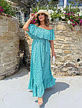 Жіноча повітряна сукня максі довжини з воланами Тканина: шифон + трикотажна підкладка Розмір: 48-54, фото 8