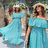 Жіноча повітряна сукня максі довжини з воланами Тканина: шифон + трикотажна підкладка Розмір: 48-54, фото 3