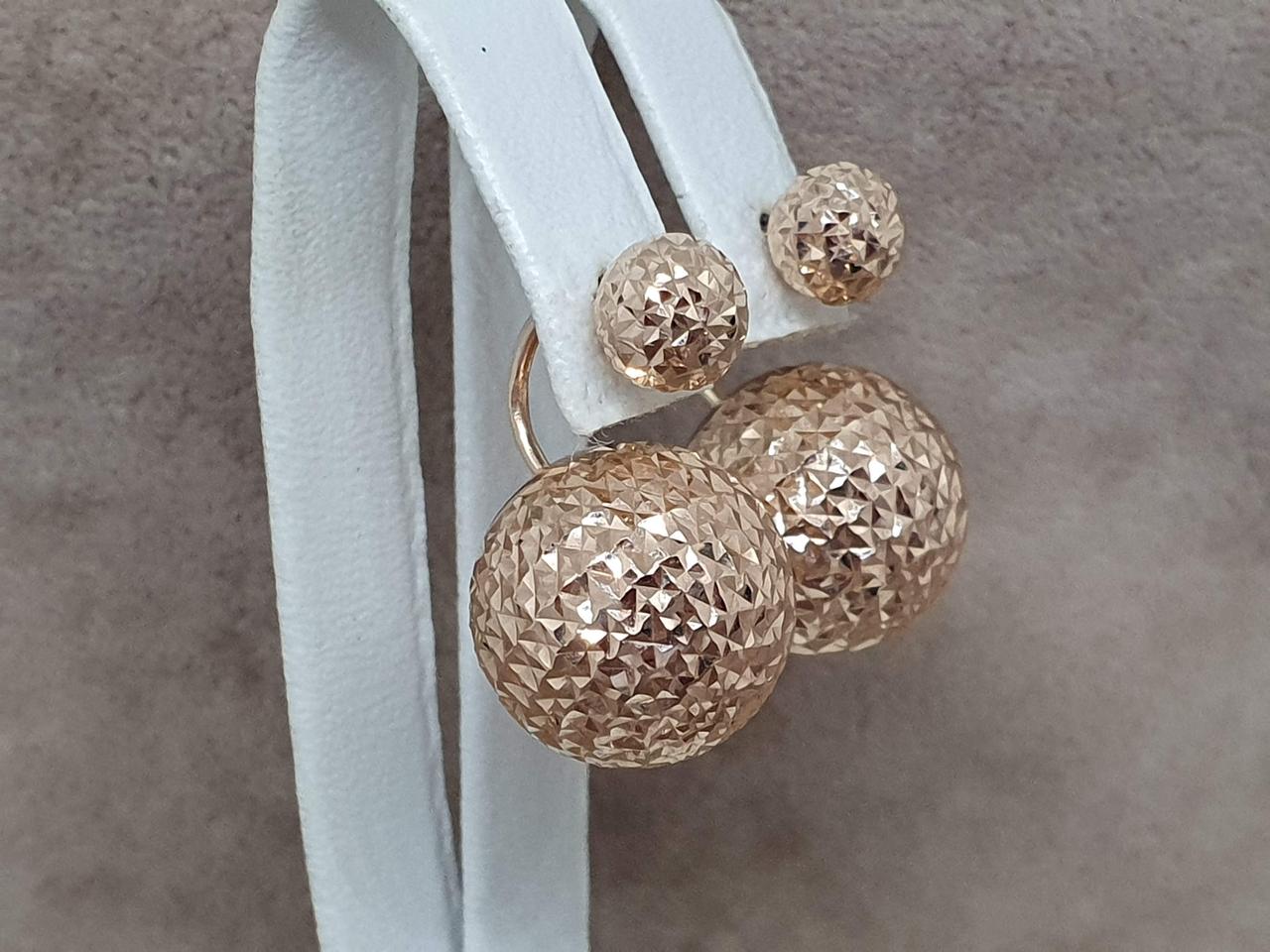 Золоті сережки з алмазною гранню. 210336_15_А