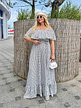 Жіноча повітряна сукня максі довжини з воланами Тканина: шифон + трикотажна підкладка Розмір: 48-54, фото 6