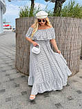 Жіноча повітряна сукня максі довжини з воланами Тканина: шифон + трикотажна підкладка Розмір: 48-54, фото 3