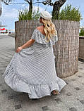 Жіноча повітряна сукня максі довжини з воланами Тканина: шифон + трикотажна підкладка Розмір: 48-54, фото 8