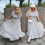 Жіноча повітряна сукня максі довжини з воланами Тканина: шифон + трикотажна підкладка Розмір: 48-54, фото 2