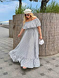 Жіноча повітряна сукня максі довжини з воланами Тканина: шифон + трикотажна підкладка Розмір: 48-54, фото 5