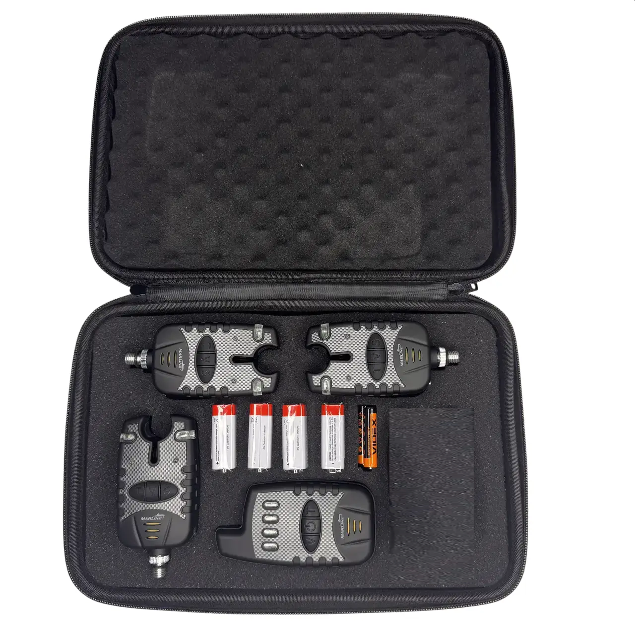 Професійний комплект сигналізаторів клювання 3+1 з пейджером MARLINE JHA-525 у кейсі