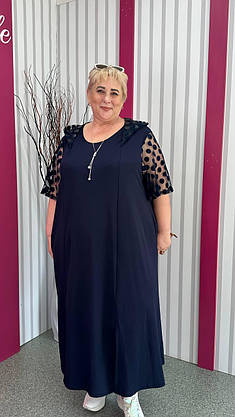 Сукня зі стрейчевого льону "Аріадна" комбінована 62-64 66-68 70-72 74-76, фото 4