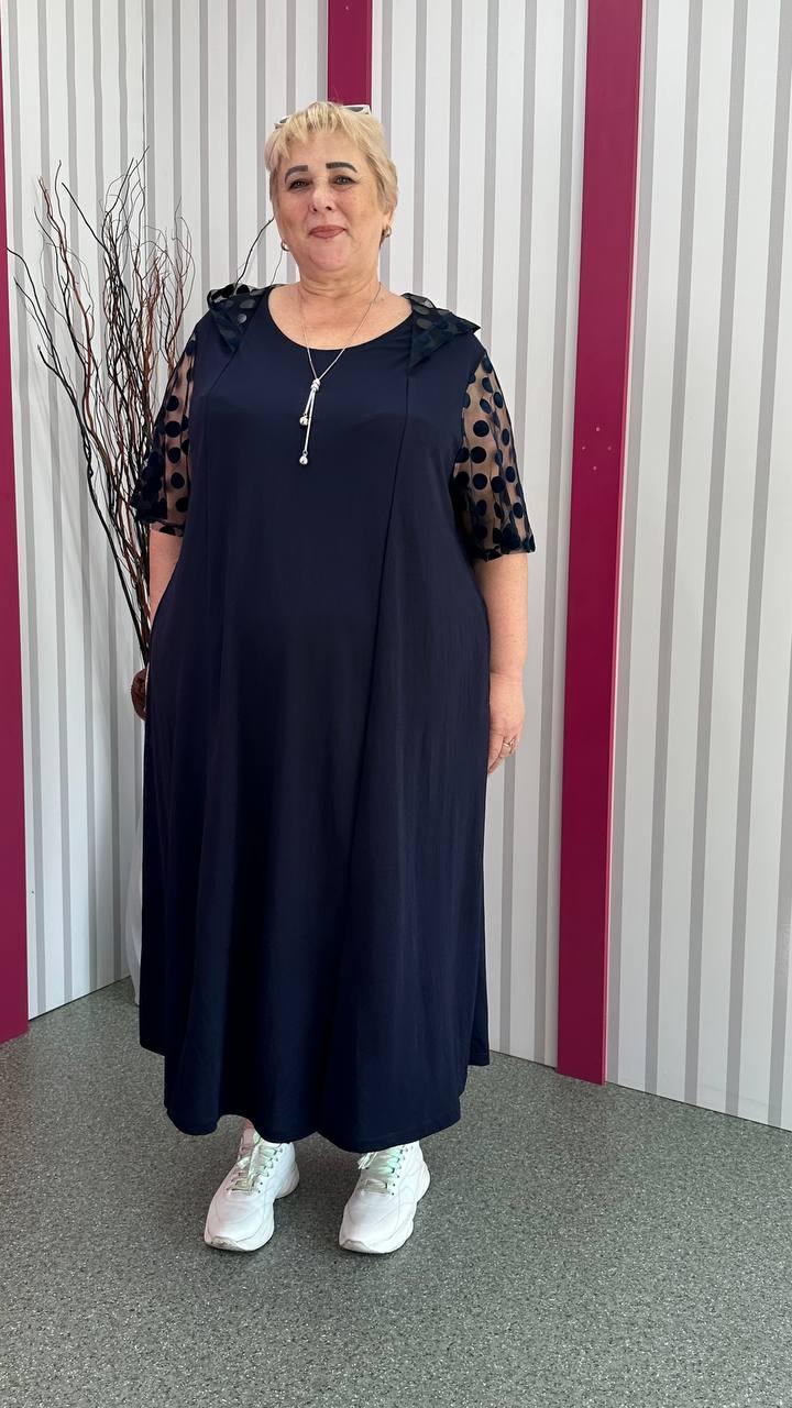 Сукня зі стрейчевого льону "Аріадна" комбінована 62-64 66-68 70-72 74-76