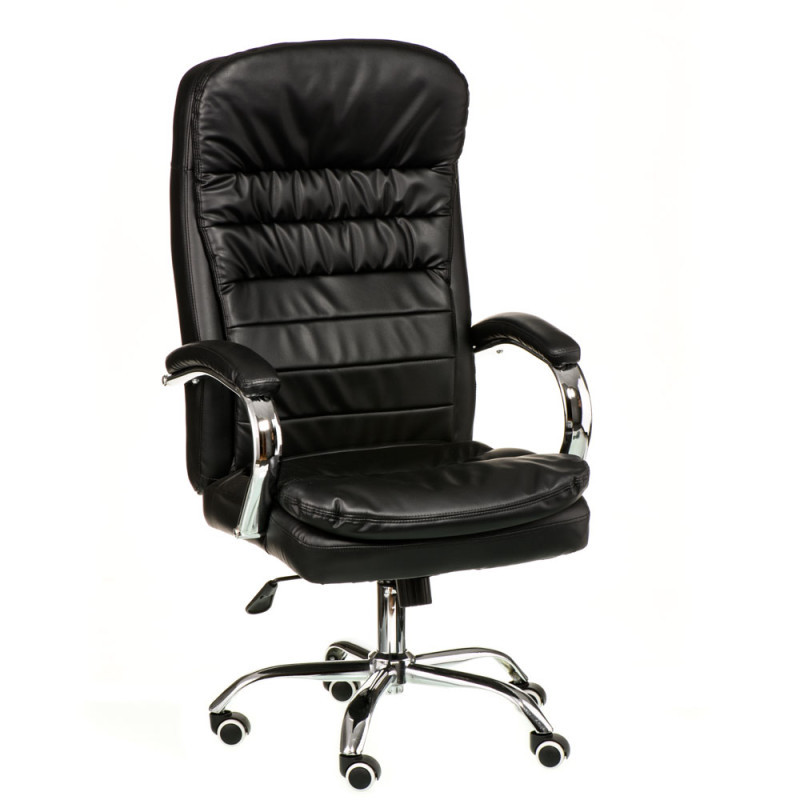 Крісло офісне комп'ютерне Benamar black (E7078), шкірзам чорний