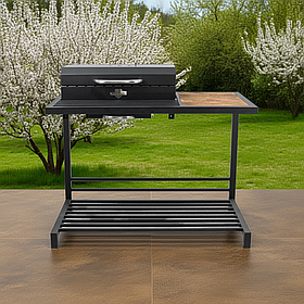 BBQ desk Daddy Smoke на 12 шампурів Чорний 1200х850х1060мм