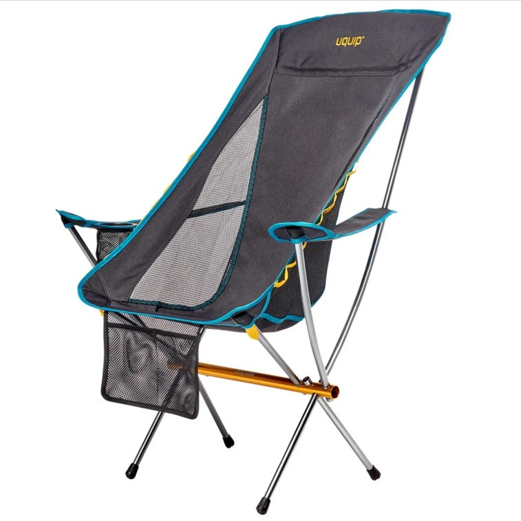 Крісло Туристичне Розкладне Uquip Infinity Lounger Grey (244047) Кемпінгове Складне Крісло для риболовлі, фото 1