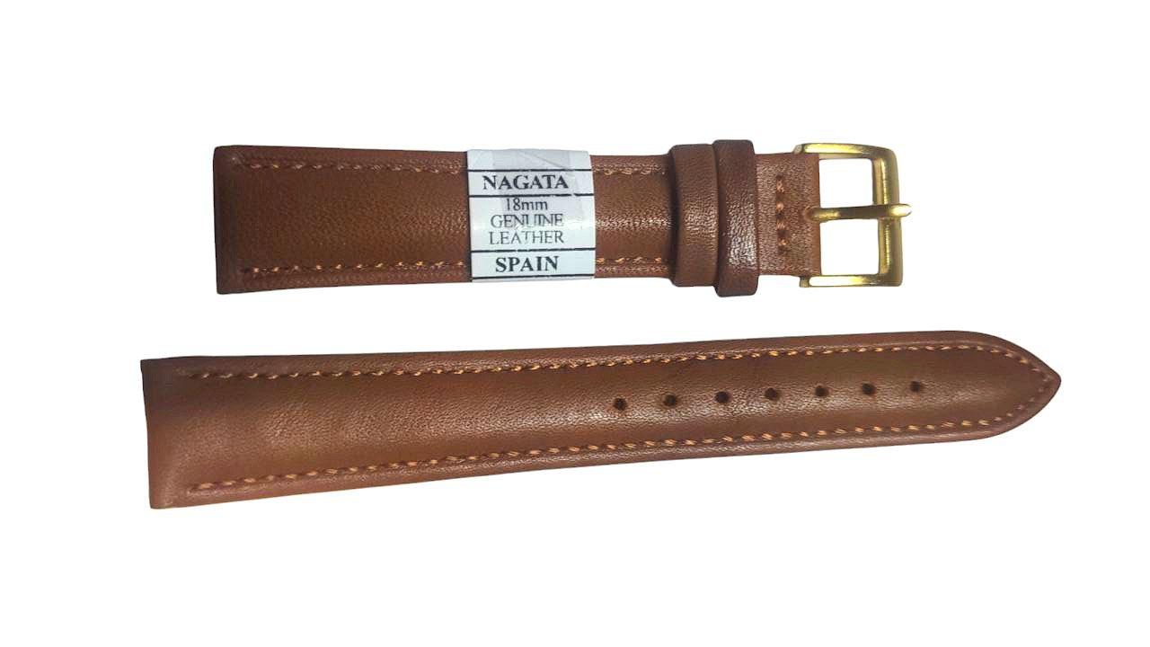 Ремінець "Nagata" 20 mm темно-коричневий гладкий, фото 1