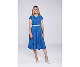 Сукня Nita жіноча штапель принт горох міді 54 електрик, фото 2