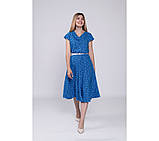 Сукня Nita жіноча штапель принт горох міді 54 електрик, фото 3