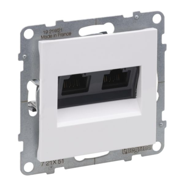 SUNO Розетка інформаційна подвійна RJ45 CAT5E UTP, колір Білий