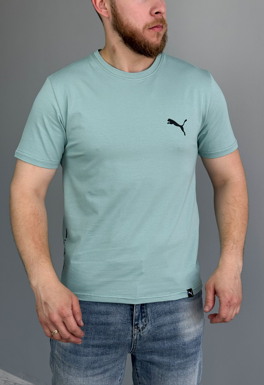Футболка Puma чоловіча спортивна футболка Пума бірюзова
