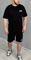 Літній чоловічий костюм шорти та футболка чорний спортивний костюм на літо люкс якість