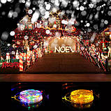 Вуличні різдвяні вогні Waiybbit, 2 батареї, 49 футів/шт., 150 світлодіодних гірлянд, що змінюють колір, з дистанційним керуванням, фото 5