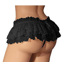 Стрінги зі спідницею еротичні one size чорний