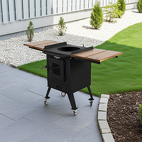 Піч під казан для приготування смачних страв DaddySmoke Чорний 460х490мм