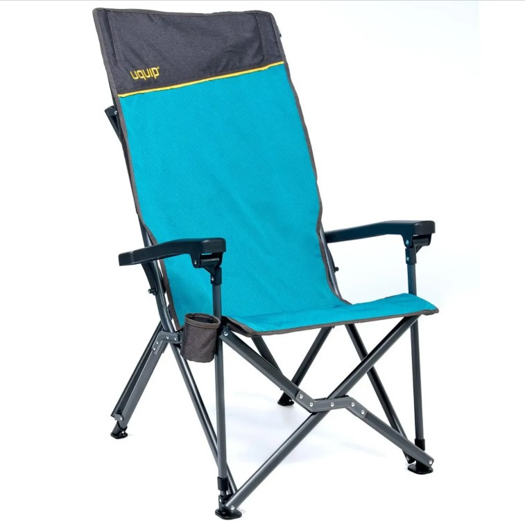 Крісло Туристичне Розкладне Uquip Barry Blue/Grey (244050) Кемпінгове Складне Крісло для риболовлі, фото 1