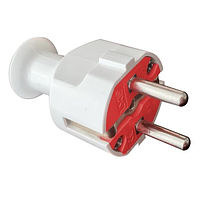 Виделка штепсельна LXL 326WH із заземленням, біла