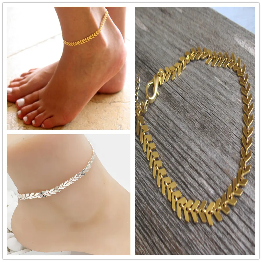 Браслет на ногу колосок у формі змійки колосся, фото 1