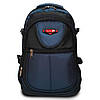 Рюкзак шкільний чорно-синій для хлопчика підлітковий тканинний з кишенями Racini 9-9602, фото 6
