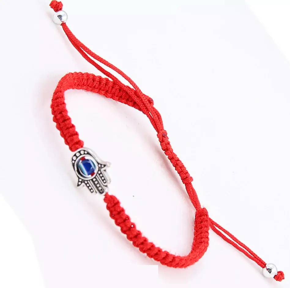 Браслет амулет червона нитка з Рукою Хамса долоню Фатіма від пристріту, фото 1