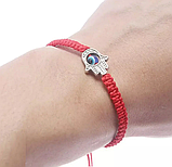 Браслет амулет червона нитка з Рукою Хамса долоню Фатіма від пристріту, фото 2