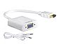 Адаптер HDMI-VGA з аудіо 3.5 мм (білий), конвектор відео/звуку, фото 4