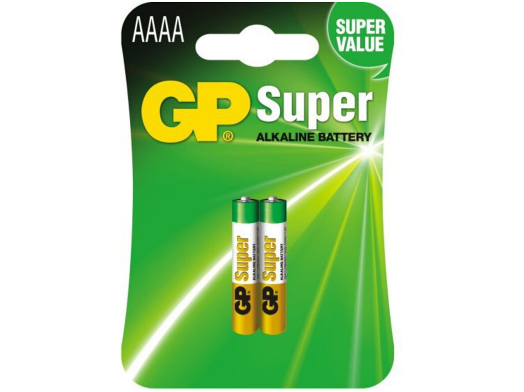 Батарейка GP SUPER ALKALINE, 25A-U2 лужна LR61, AAAA