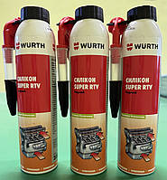 Силикон SUPER-RTV черный (200 ml), Силиконовый герметик и клей (200 мл) Wurth SUPER RTV