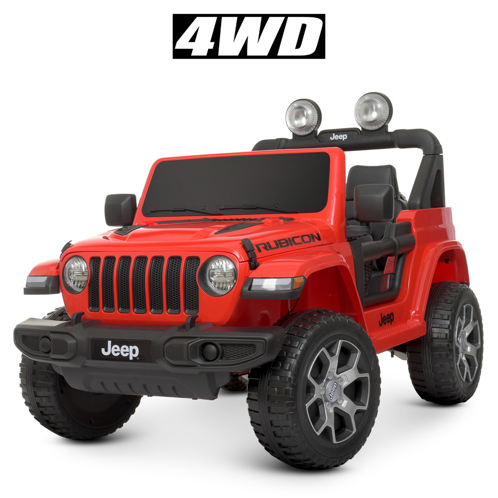 Дитячий електромобіль Jeep Wrangler Bambi, червоний, фото 1