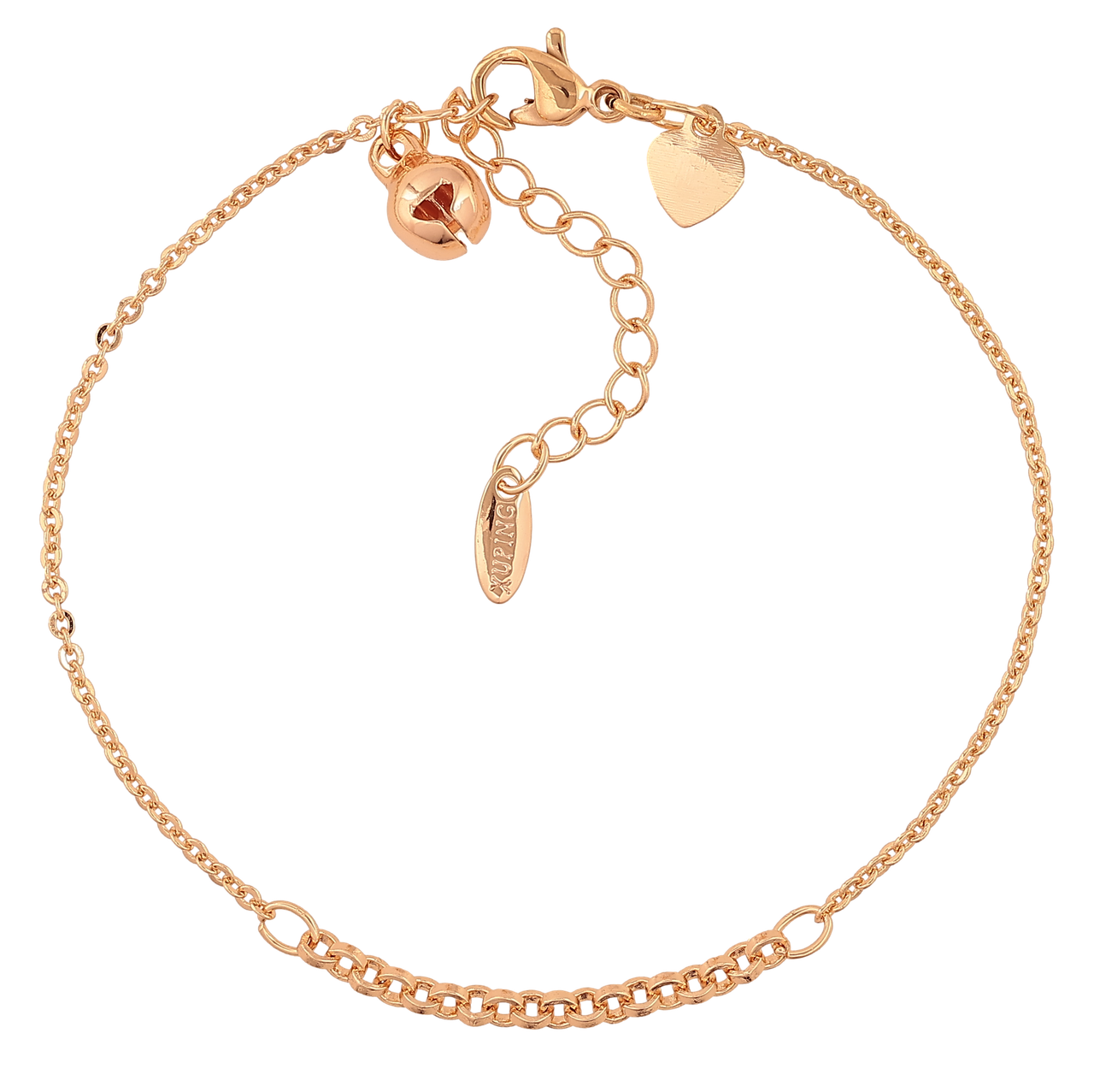 Браслет Xuping M&L Колір 18K «Ланцюжок Комбінований» довжина з доп.ланцюжком 17-20.5см х 1.5-3мм, фото 1