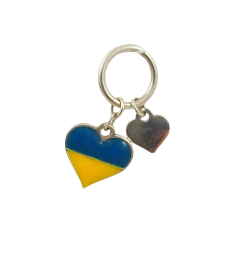Срібна підвіска з жовто-блакитним сердечком "Україна" 656