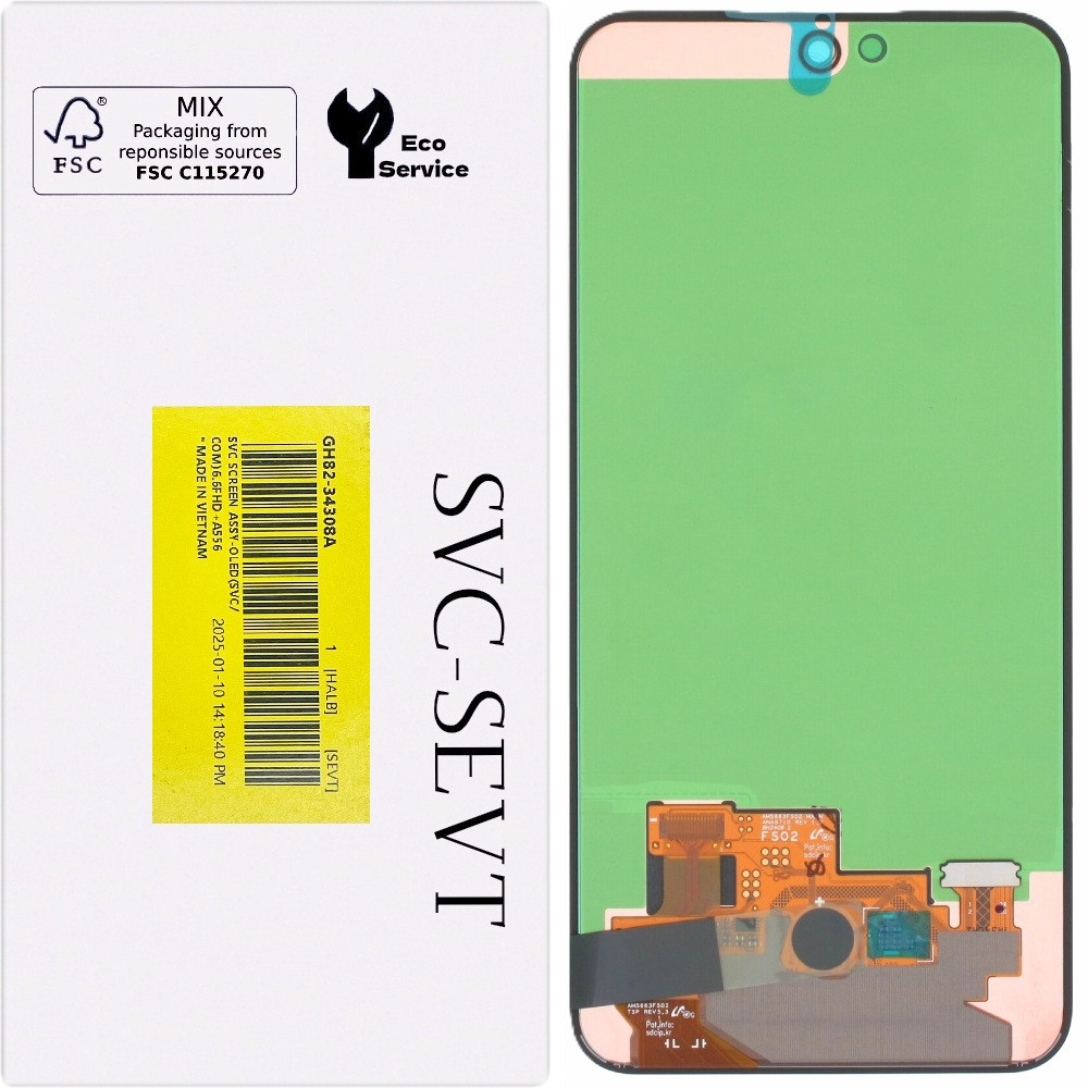 Дисплей Samsung A556 Galaxy A55 чорний, Amoled, оригінал, сервісна упаковка, GH82-34308A, фото 1