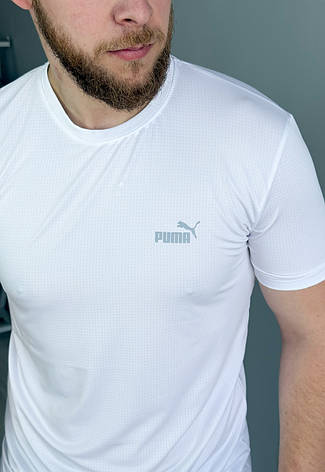 Футболка Puma чоловіча спортивна полегшена футболка Пума біла, фото 4