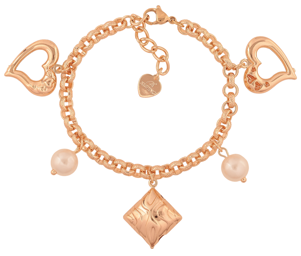 Браслет Xuping M&L Колір 18K «Ланцюжок з підвісками» довжина з доп.ланцюжком 18-21см х 6мм, фото 1