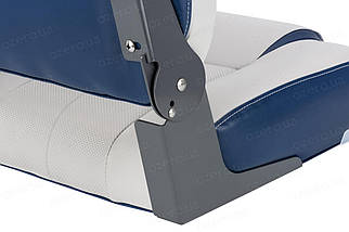 Сидіння суднове в лодка і катер Newstar Premium High Back сіро-синє 75245GN складне з морського вініл 450х450 мм, фото 3