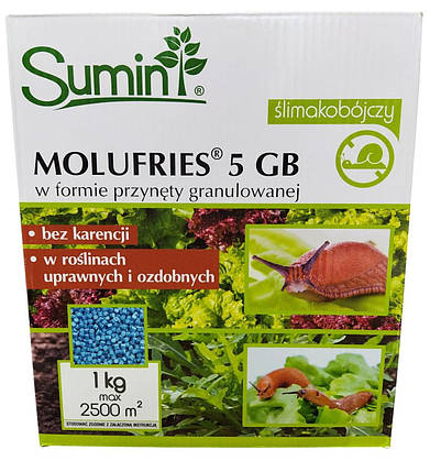 Засіб від слимаків Molufries 5GB 1кг на 2500м2 Sumin аналог Слімакса/Slimax, фото 1