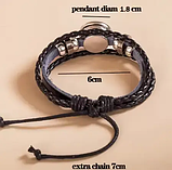 Шкіряний браслет тризуб герб тризуб і прапор України, фото 2