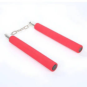 Безпечні нунчаки RESTEQ для тренування, дитячі м`які, Нунчаки з безпечним покриттям. Червоні