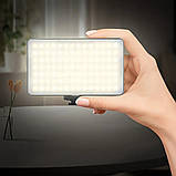 Акумуляторне відеосвітло накамерне RGB AY-96JSSR світлодіодна кольорова міні лампа з прищіпкою для фото та відео, фото 2