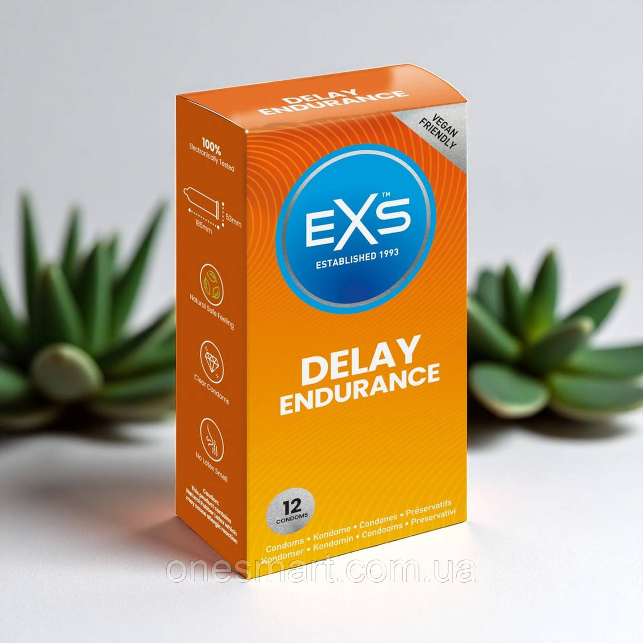 Презервативи EXS Delay для чоловіків з затримкою еякуляції 12 штук для продовження задоволення, фото 1