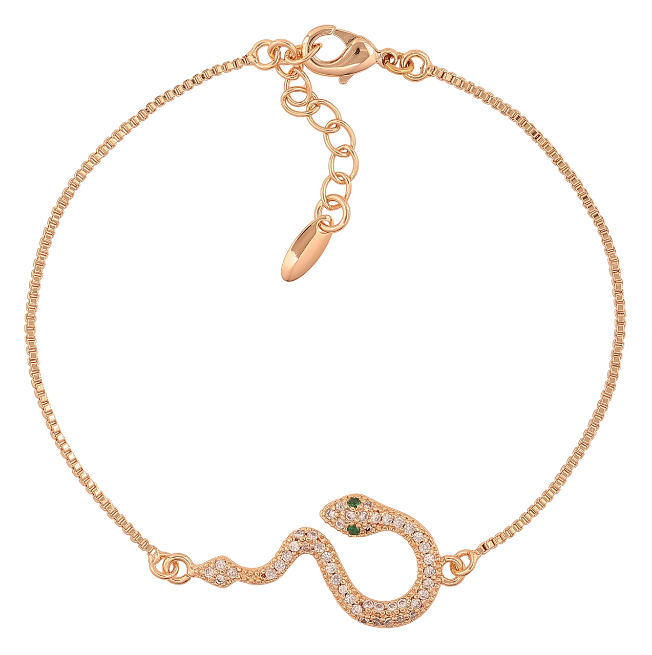 Браслет Xuping M&L Колір 18K «Змійка з кристалами» довжина з доп.ланцюжком 18-21см х 1мм, фото 1