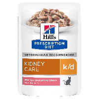 Вологий корм для котів Hill’s PRESCRIPTION DIET k/d підтримка функції нирок, з лососем, пауч, 85 г, 12 шт.(957683751)