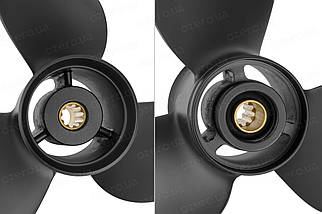 Гвинт для човнового мотора Suzuki 3 10.1x13 58100-96440-019 4211-101-13 SB алюмінієвий Amita Solas, фото 4