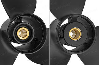 Гвинт для човнового мотора Yamaha 3 14.5x19 6G5-45945-01-98 3511-145-19 YE алюмінієвий Amita Solas, фото 5