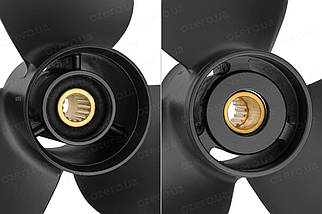 Гвинт для човнового мотора Yamaha/Tohatsu/Parsun 3 13.5x15 3411-138-13 YD алюмінієвий Amita Solas, фото 4